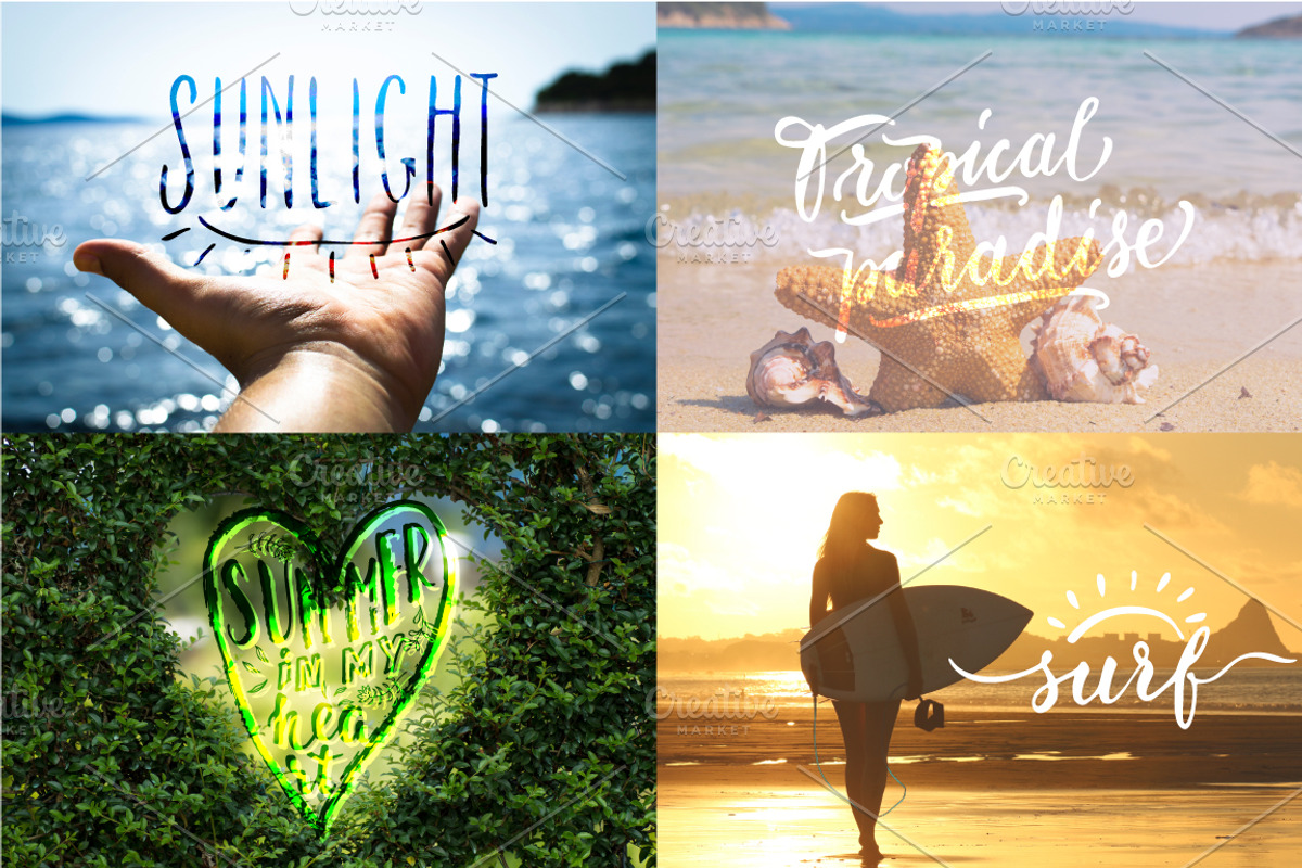 Summer Overlays and lettering, an Illustration by CreativeJourney (Photo 2 of 5)