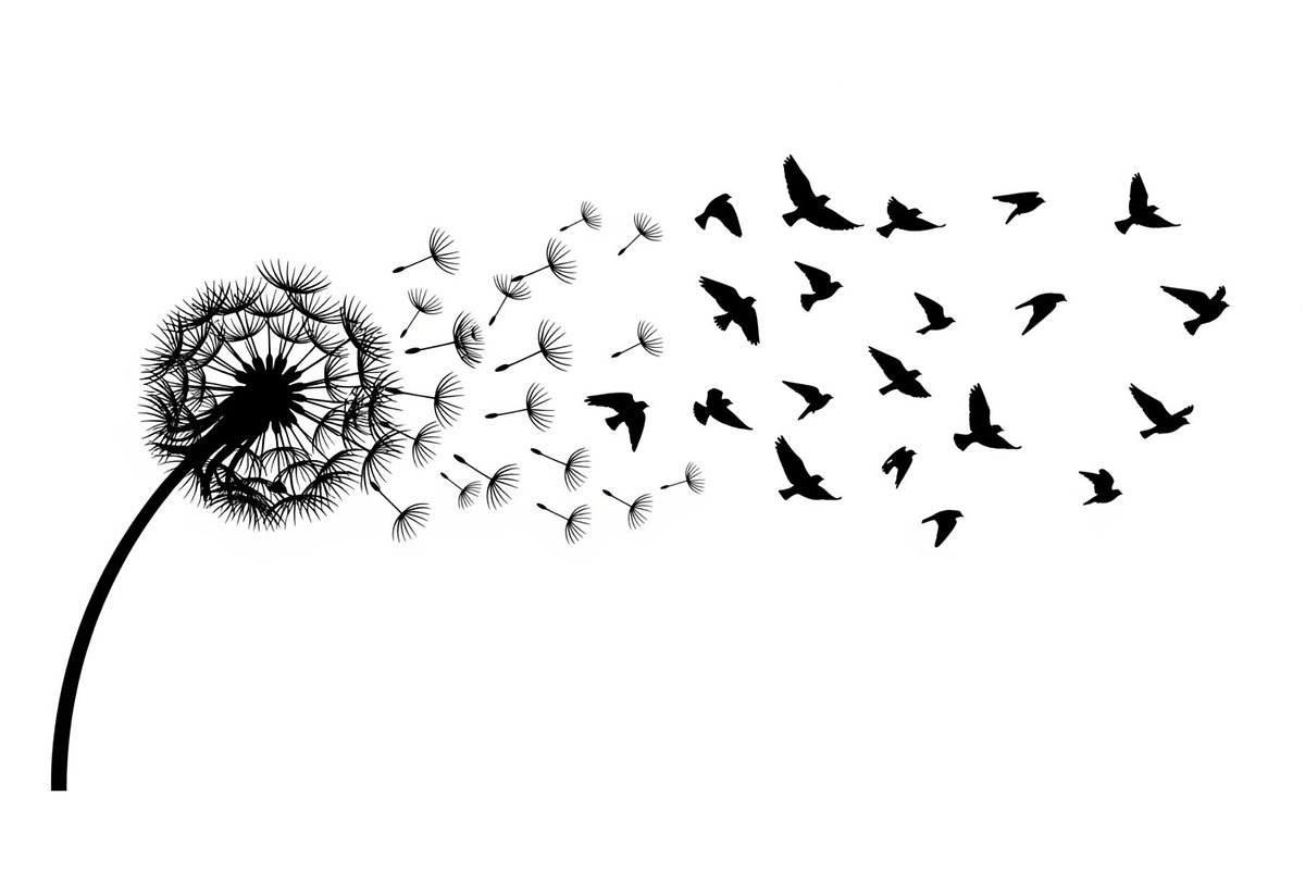 Dandelion Blow Silhouette Bundle, an Illustration by yasushie (Photo 5 of 31)