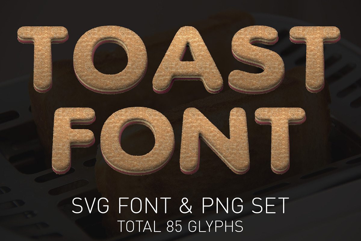 Toast Color Bitmap Font & PNGs, a Sans Serif Font by Creative Graphics (Photo 1 of 6)