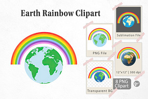 Earth Rainbow Clipart, a Graphic by Artnoy