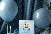 Boy birthday invitation card mockup, an Advertising Mockup by Blush Roses Print (Thumbnail 2 of 7)
