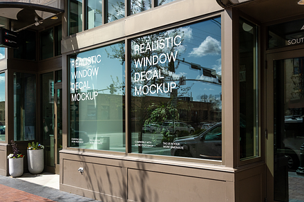 Double Window Retail Decal Mockup, an Advertising Mockup by Area Mockups
