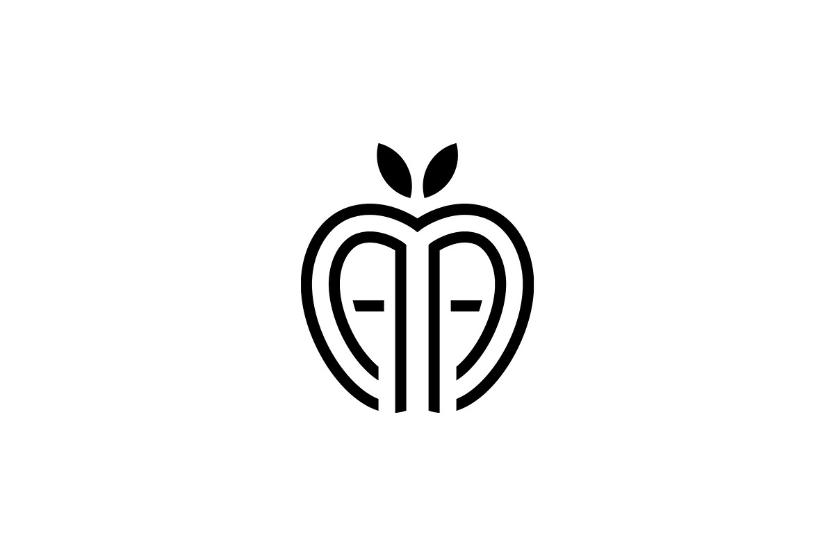 Minimalist Initials AA Apple Logo, a Branding & Logo Template by Luxury Logos (Photo 3 of 4)