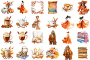 Watercolor Pumpkin Spice Clipart, a Seasonal Illustration by designcity5 (Thumbnail 2 of 5)