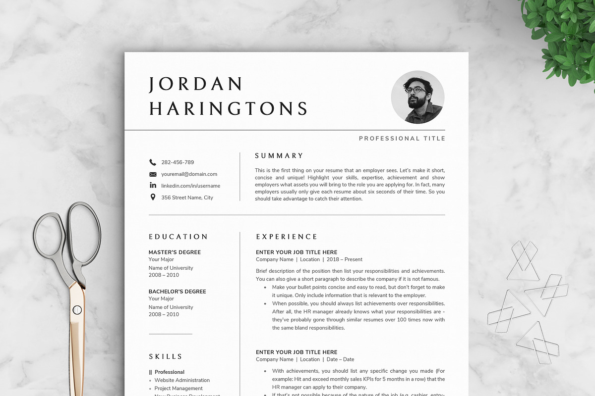 Resume/CV - The Jordan, a Resume Template by CreativeLandStudio (Photo 3 of 9)