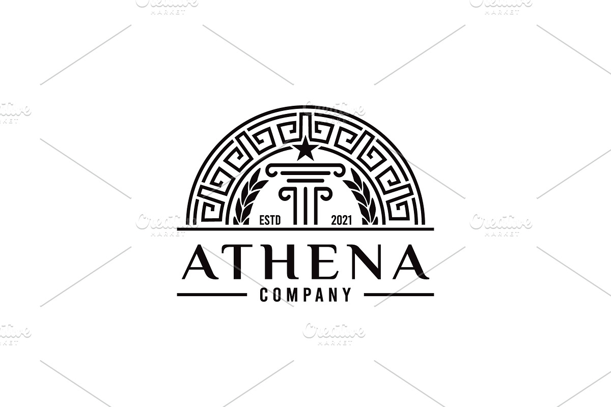 Ancient Greek pillar column Logo, a Branding & Logo Template by Atlantis X Nurman Arbai (Photo 2 of 2)