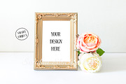 Gold frame mockup-Smart object, a Print Template by Papaya Craft (Thumbnail 1 of 2)