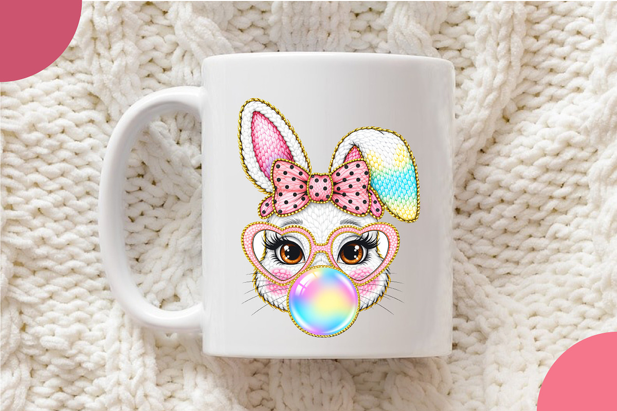 Faux Yarn Easter Bunny Coquette PNG, an Illustration by OK Design (Photo 6 of 6)