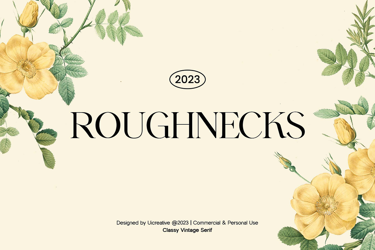 Roughnecks Classy Vintage Serif Font, a Serif Font by UICreative (Photo 1 of 13)