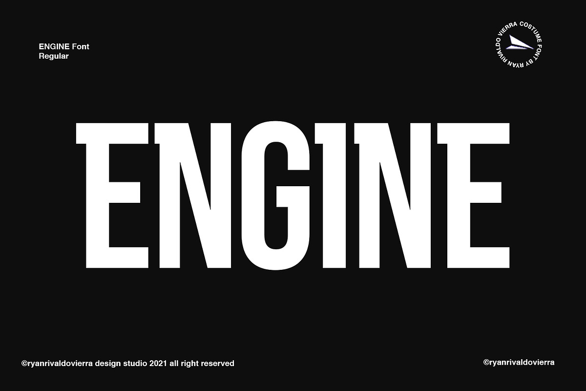 Engine font, a Sans Serif Font by Ryan Rivaldo Vierra (Photo 1 of 8)