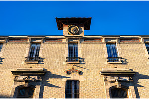 Historic school building facade with, an Architecture Photo by Leonid Andronov