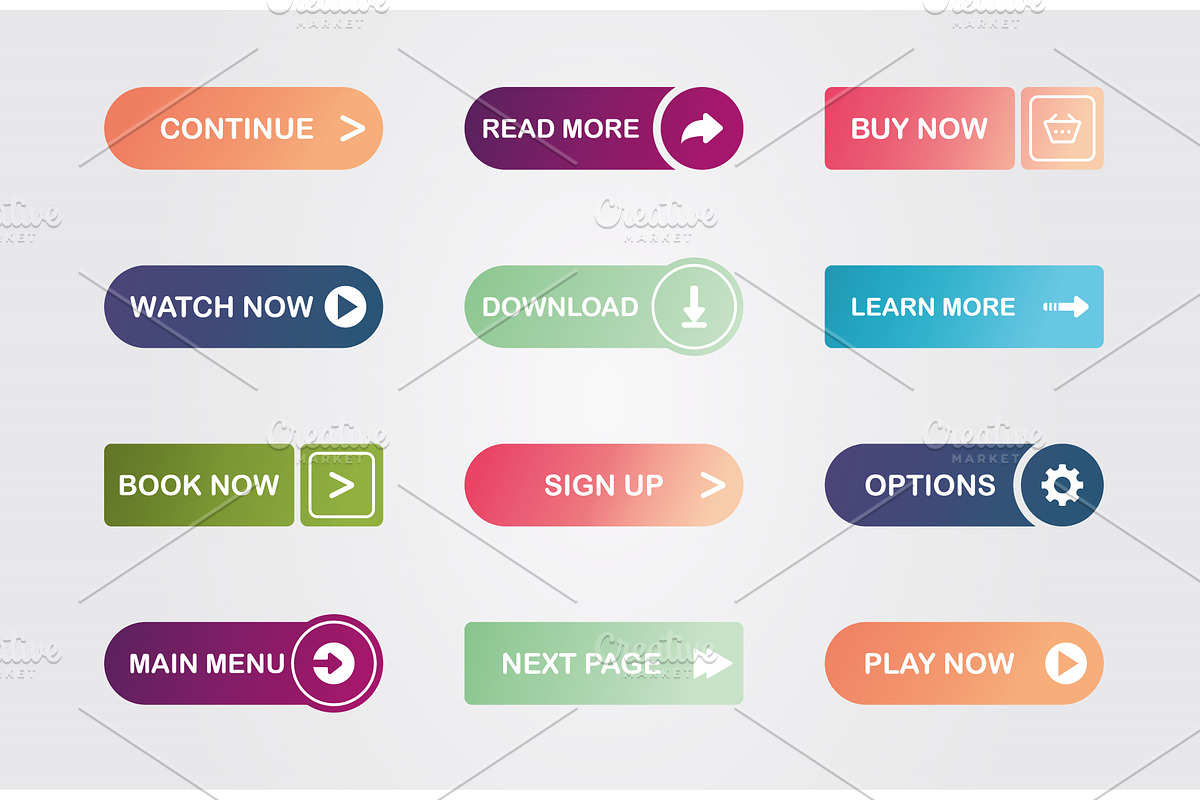 Big set of button for website design, an Object Illustration by Vector Creator