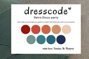 Disco Retro Party Dresscode Card