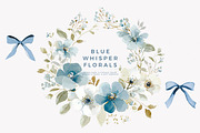 watercolor blue preppy floral clipar, an Illustration by Patishop Art (Thumbnail 8 of 10)