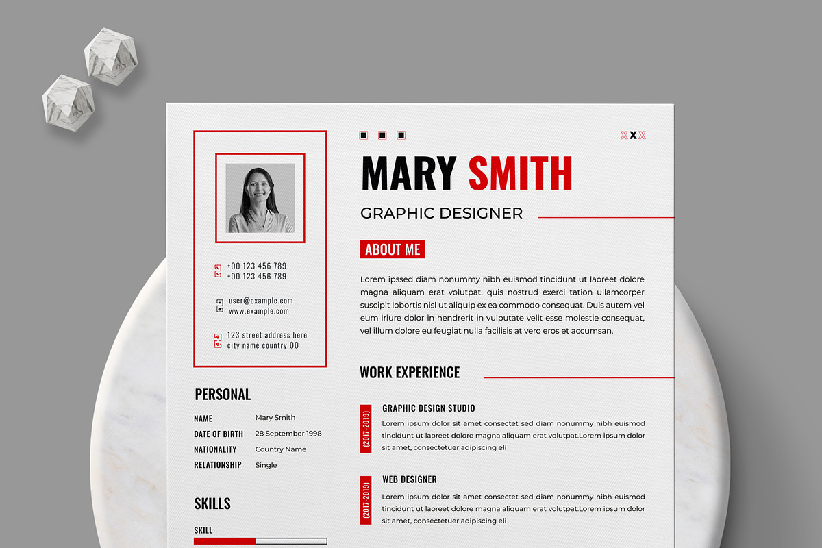 Resume Template, a Stationery Template by MightyDesign (Photo 2 of 8)