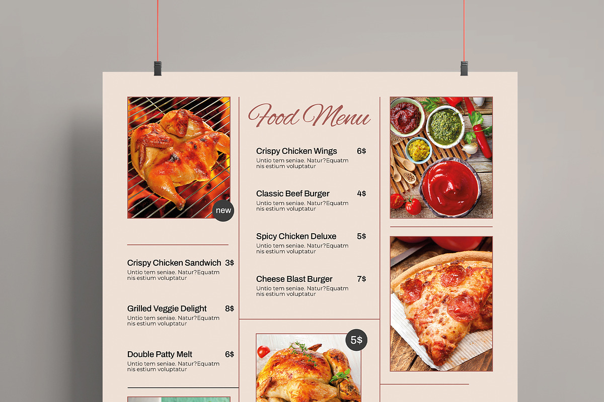Delicious Food Menu Template, a Stationery Template by MightyDesign (Photo 2 of 8)