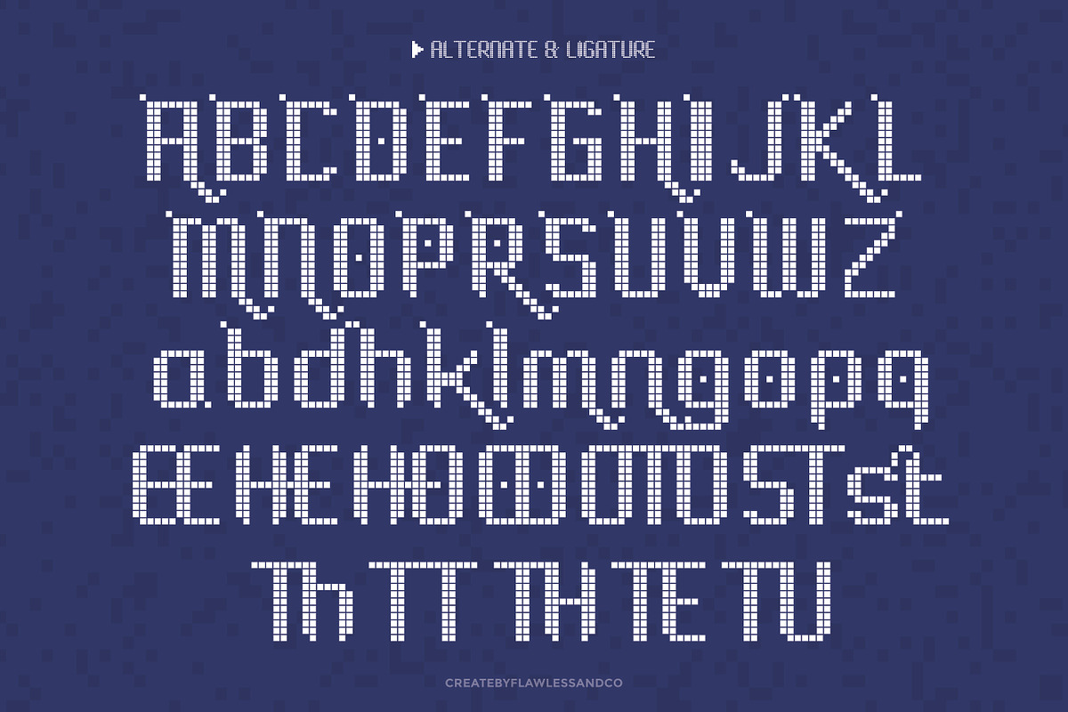 Solderwood - Display Pixel Font, a Font by Flawless And Co (Photo 7 of 9)