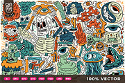 Doodle Monster Abstract Vector, an Object Graphic by Sandewo (Thumbnail 1 of 9)