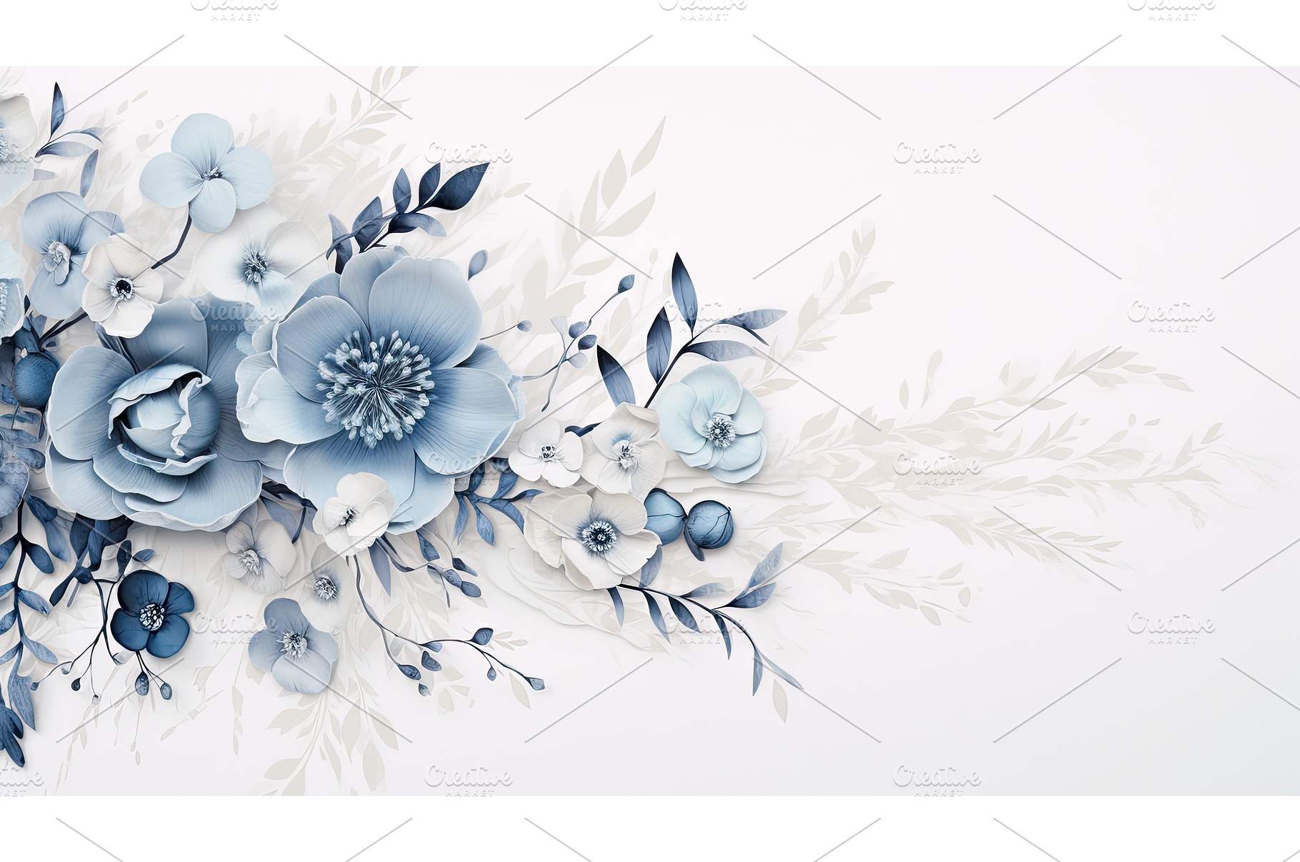 wedding dusty blue floral ai, a Background Photo by pikepicture