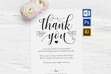 Thanks Wedding sign SHR317, an Invitation Template by Shafura_Wedding