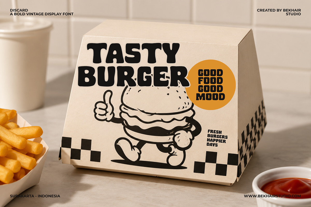 Discard – Bold Retro Display Font, a Serif Font by Bekhair Studio (Photo 3 of 17)
