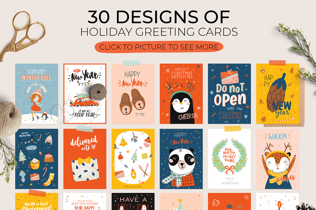Cute Christmas & New Year BUNDLE, a Seasonal Illustration by Ruslana Lubenets (Photo 94 of 104)