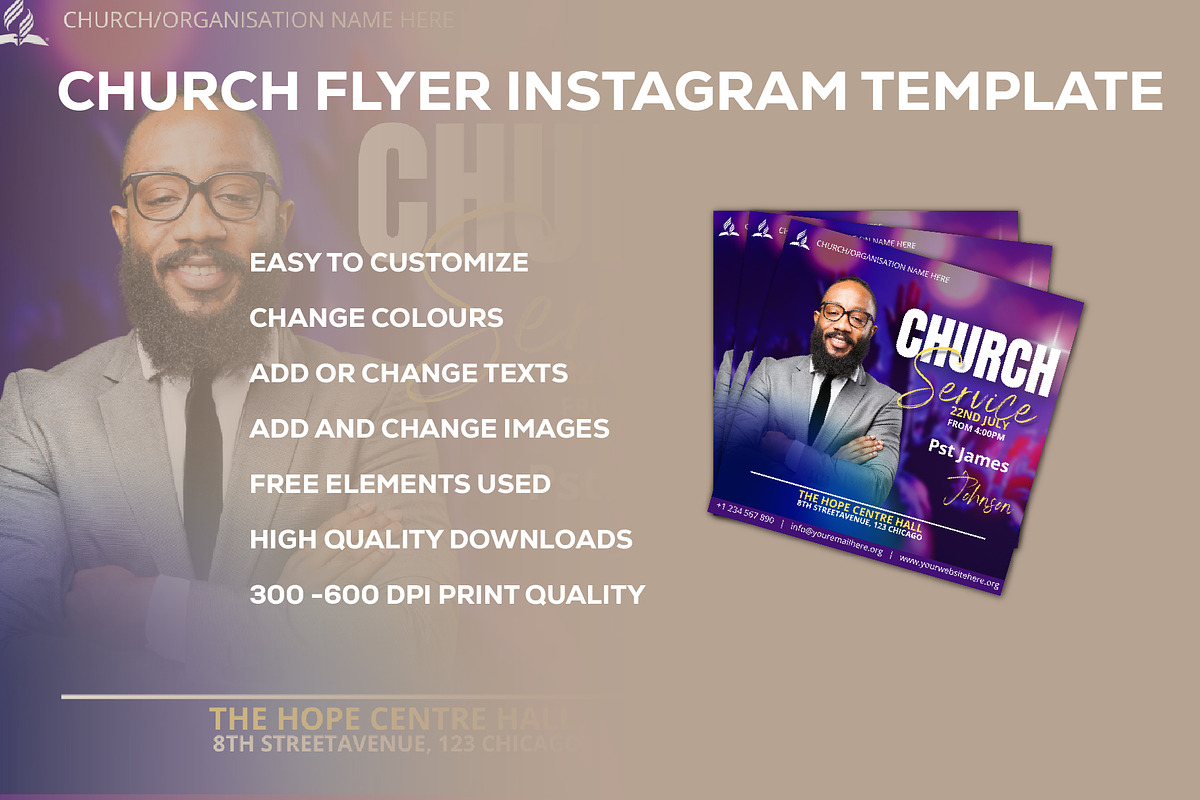 Church Flyer Canva Template, a Social Media Template by Sipi_Graphics (Photo 2 of 3)