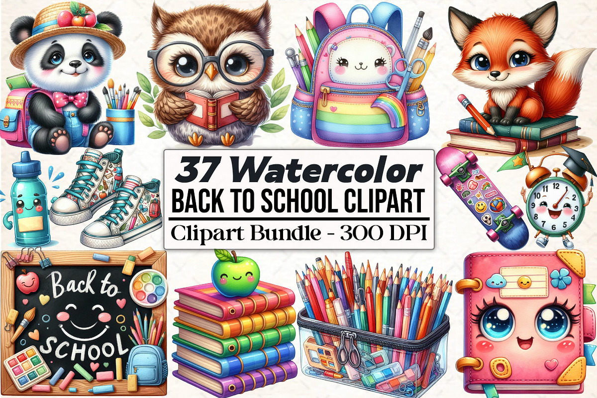Back to School Sublimation Clipart, an Illustration by DreamCafeArt (Photo 1 of 3)
