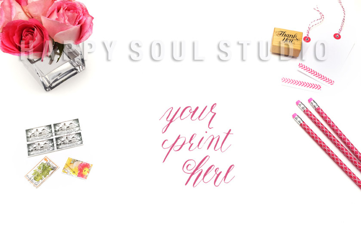 Feminine Styled Product Background, a Pens & Pencil Mockup by Happy Soul Studio