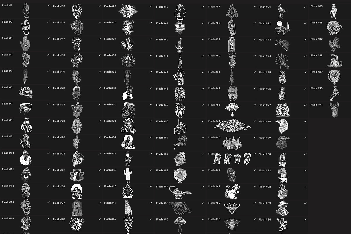 Tattoo Flash Vol. 19 - Stamp Set, a Brush Add-On by LA Studio Sthlm (Photo 6 of 6)