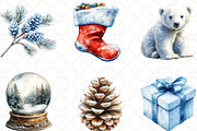 Frosty Christmas Clipart, an Illustration by Black Bird Studio (Thumbnail 2 of 6)