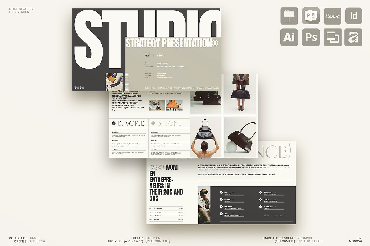 Brand Strategy Presentation Template, a Presentation Template by Studio Monova (Photo 2 of 15)