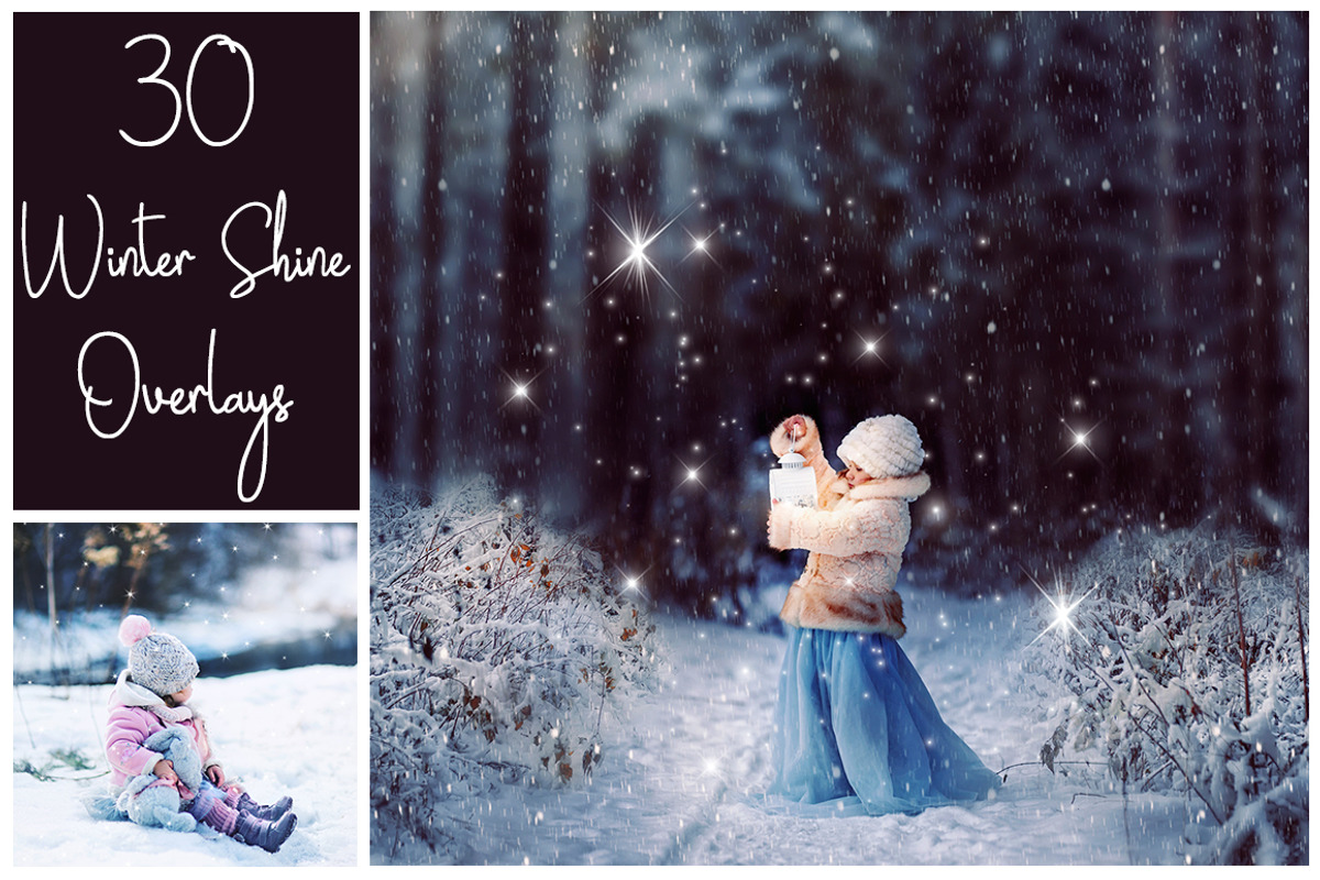 30 Magic Winter Shine Overlays PNG, a Texture Graphic by LovePhotoMoment (Photo 1 of 12)