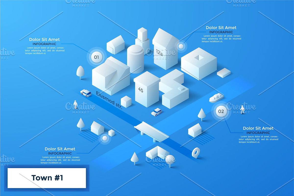 White Isometric City Builder, an Object Graphic by Andrew Kras Design (Photo 7 of 13)