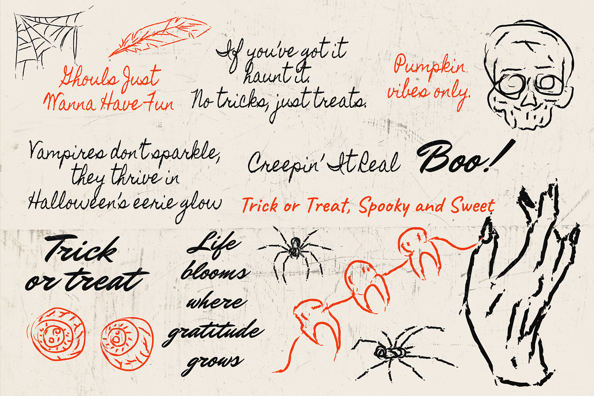 Hand Drawn Spooky Halloween Clipart, an Outline Icon by Baleee (Photo 5 of 5)