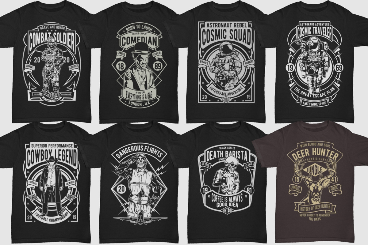 250 Retro Tshirt Designs Bundle #4, an Illustration by roach_graphic (Photo 10 of 34)