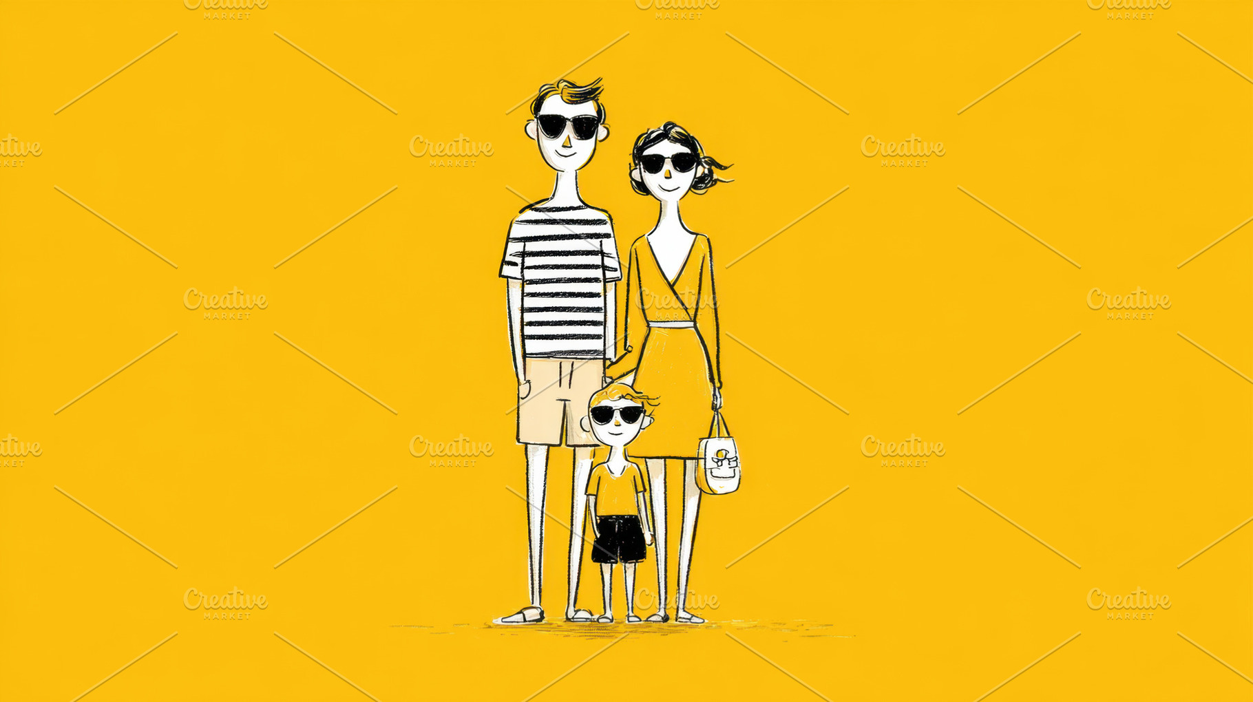 Family poses in sunny day scene, a Photo by Beautiful things
