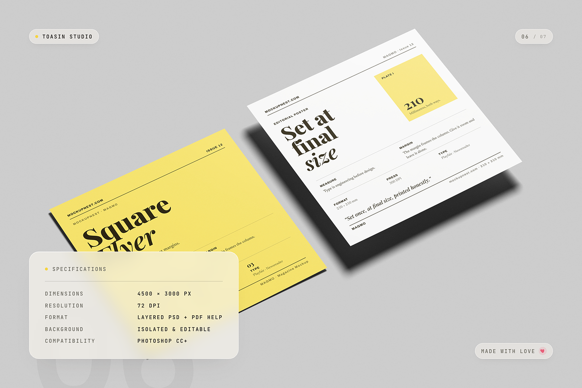 Square Flyer Mockup, an Advertising Mockup by Toasin Studio (Photo 6 of 7)