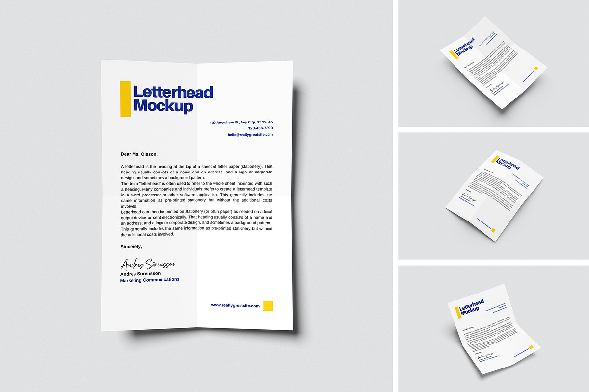 High Quality Letterhead Mockup, an Advertising Mockup by swsi-studio (Photo 1 of 5)