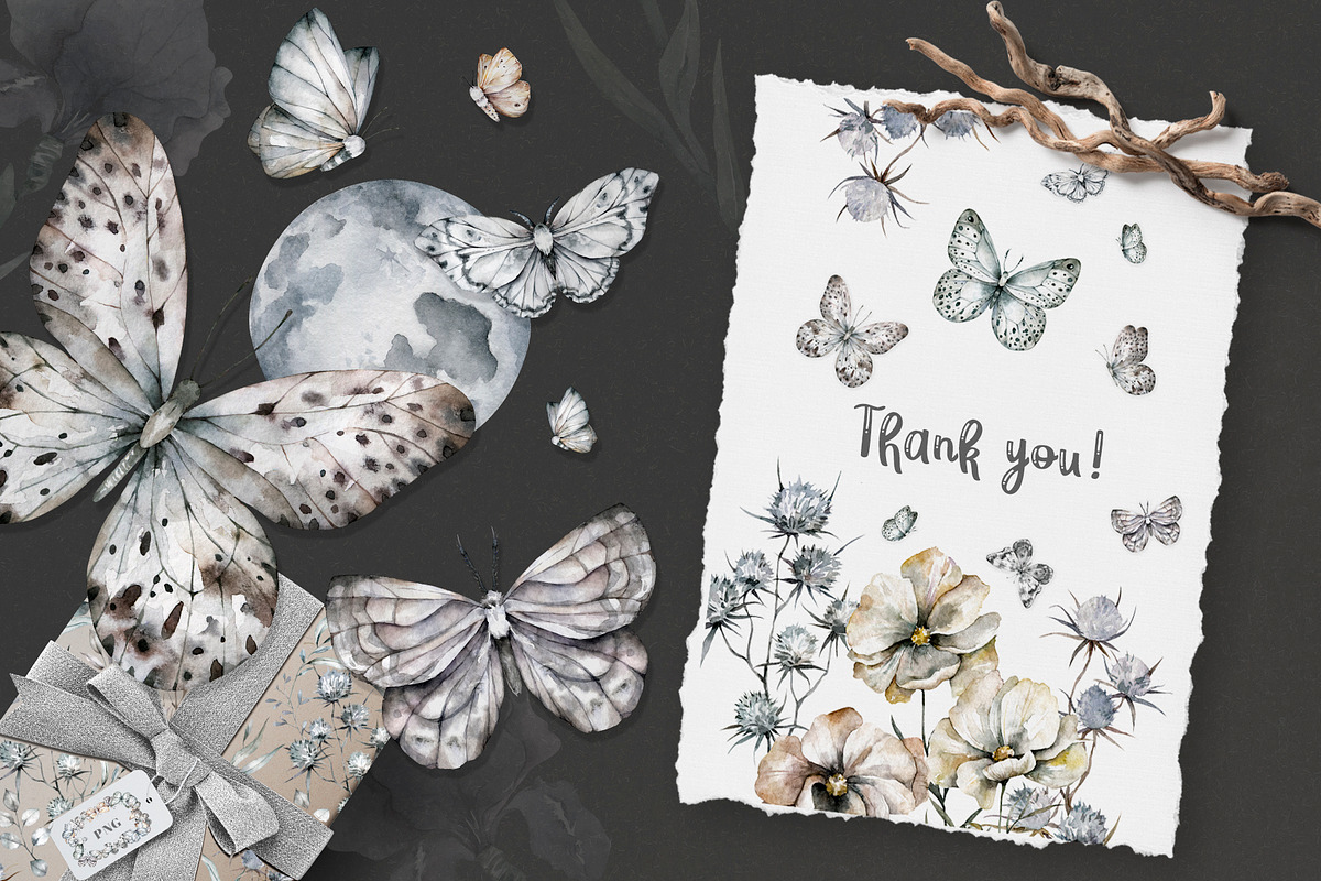 Watercolor butterflies Romantic set, an Animal Illustration by Ann Art Houze (Photo 8 of 8)
