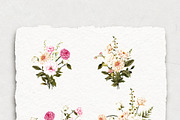 Magenta flowers -watercolor clipart, an Illustration by BlumenSoul (Thumbnail 6 of 8)