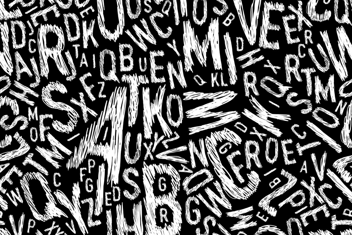 Seamless hand-drawn letters, a Pattern Graphic by pashabo (Photo 1 of 2)
