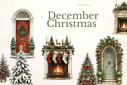 December Christmas Watercolor PNG, a Decorative Illustration by digital.incubator.yum (Thumbnail 2 of 6)
