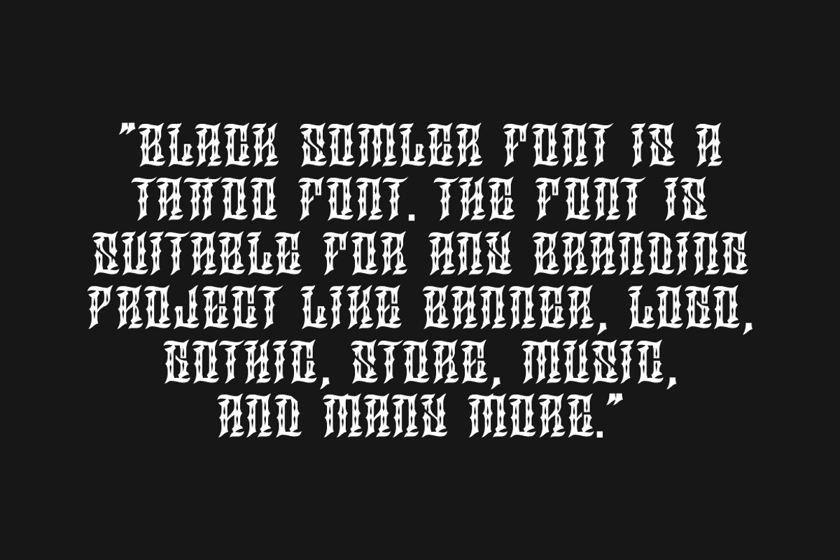 Black Somler - Tattoo Artdeco Font, a Blackletter Font by Iqsiart Studio (Photo 4 of 9)