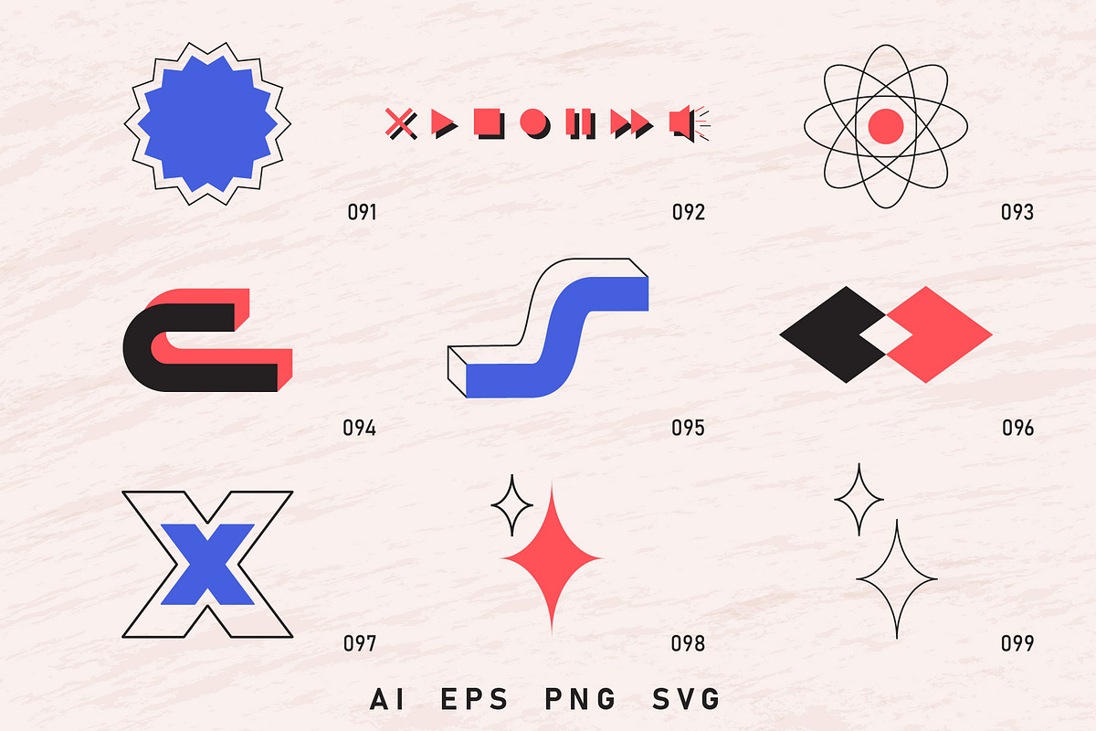 99 abstract vector shapes, an Object Graphic by Valeria Soloveva (Photo 5 of 5)