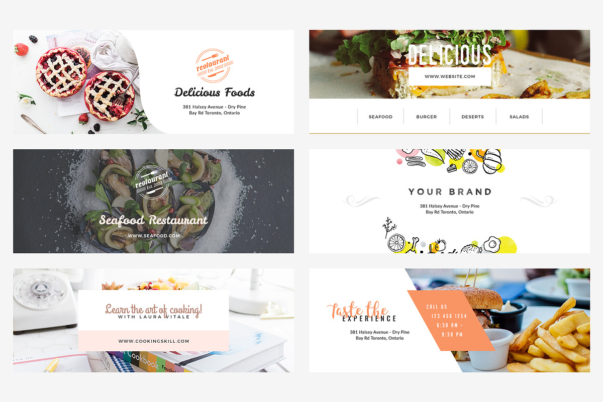 Foodie Facebook Cover Pack, a Social Media Template by Crevo Studio (Photo 2 of 10)