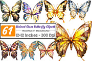 Stained Glass Butterfly Clipart, an Illustration by DreamCafeArt (Thumbnail 1 of 5)