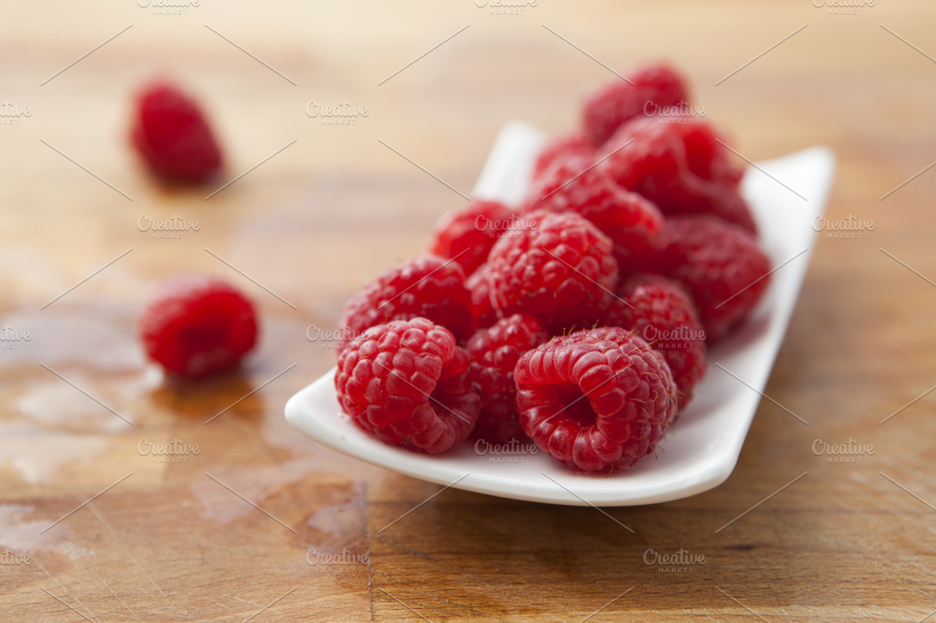 Dish Of Raspberries