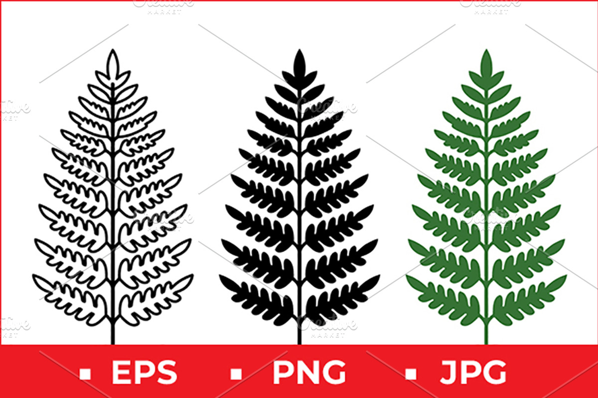 Fern Leaf Vector Illustration, a Solid Icon by Artonix (Photo 1 of 2)