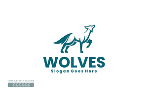 Wolves Silhouette Logo, a Branding & Logo Template by ivan_artnivora